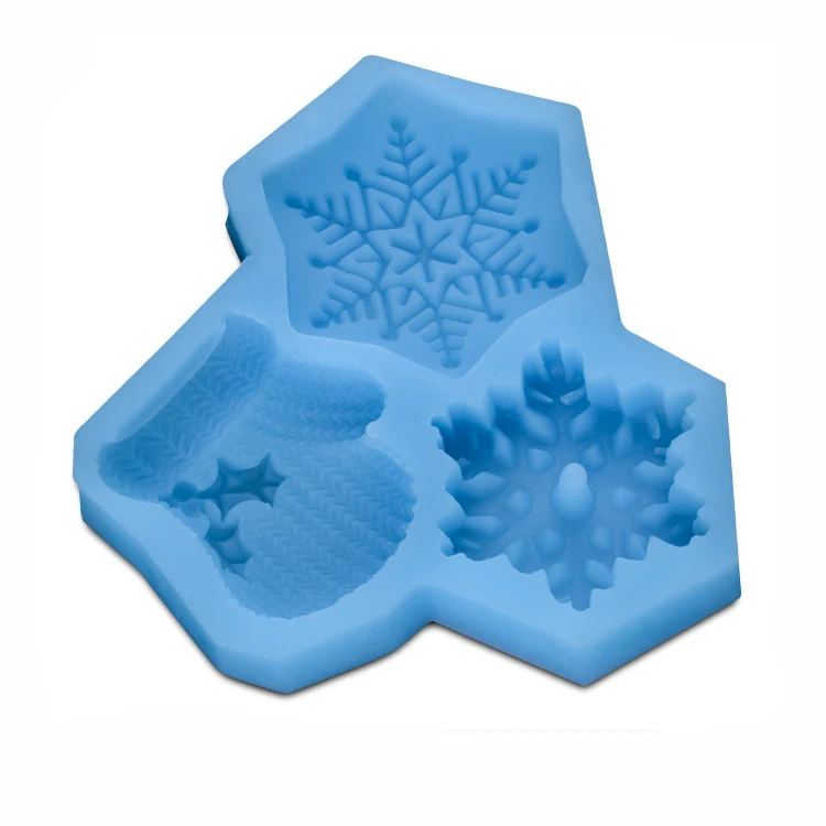 Силиконовая кружевная форма в форме снежинки для мгновенной помадки торта