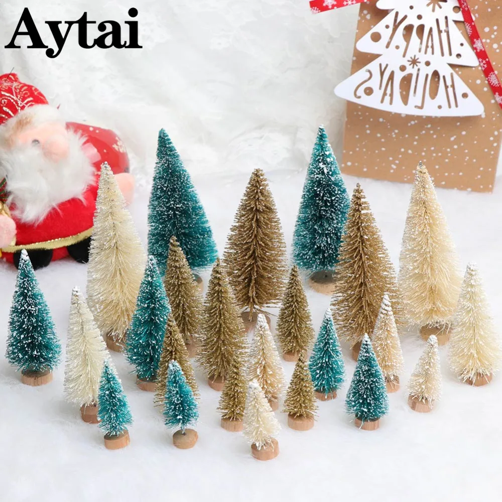 

OurWarm 8/24pcs DIY Christmas Tree Small Pine Tree Mini Trees Placed In The Desktop Home Table Christmas Decoration Kids Gifts