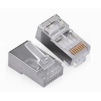 

20 Pieces Metal Shielded RJ45 Plug Connector FTP 8P8C Modular Network Plug Connector