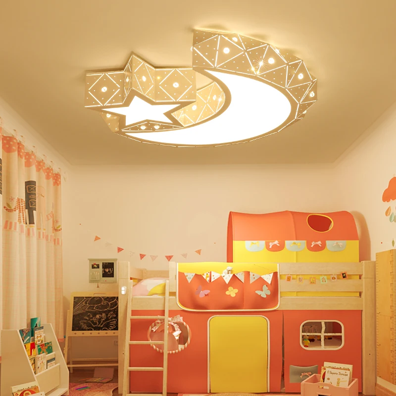 

Ceiling Lights children's room led warm stars moon creative cartoon male girls sub bedroom lamps and lantern LU80366