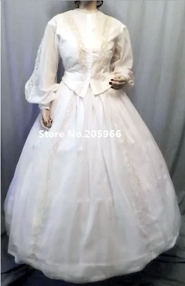 Free Shipping Civil War Victorian 1860s Sheer Lawn Princess Gown