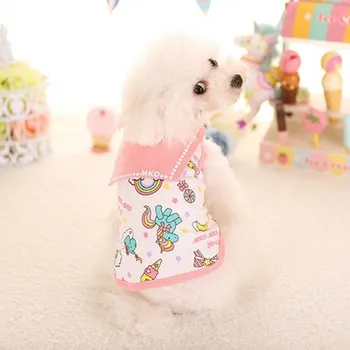 

High Quality Spring/Summer Dog Clothes Pet Vest 100%Cotton Small Dog T-Shirt Cute Shirt for Pet Clothing Pink Dogs Costume