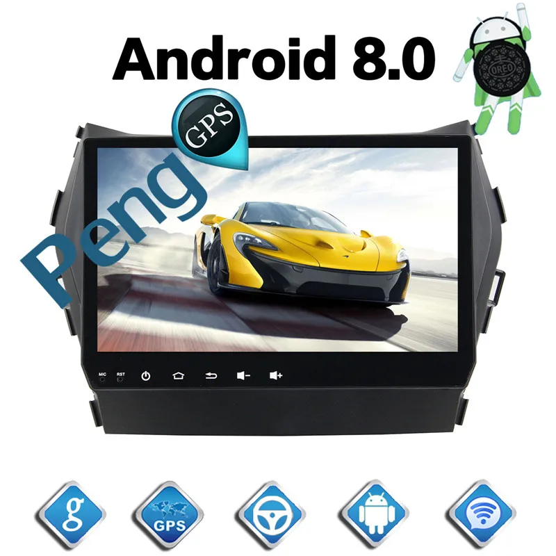 Top 2 Din Android 8.0 Car CD DVD Player 8Core GPS Navigation for   Hyundai Santa Fe IX45 2013 2014 2015 2016 0