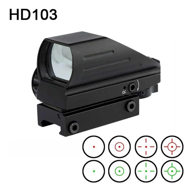 Hunting Optics 1x22x33 Compact Reflex Red Green Dot Sight Riflescope 4 Reticle Sight for Airsoft Weaver 11mm Mount airsoft.gun Hunting Optics 1x22x33 Compact Reflex Red Green Dot Sight Riflescope 4 Reticle Sight for Airsoft Weaver 11mm Mount airsoft.gun