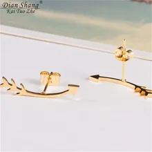 10 пар из нержавеющей стали тонкие изогнутые серьги-гвоздики в форме стрелы для женщин модные ювелирные изделия простой современный Brincos Золотой Шарм подарок