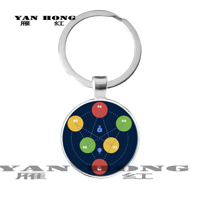 Geometric elements. Fashion key chain 25MM glass crystal handcrafted. YANHONG Jewelry Pendant | Украшения и аксессуары