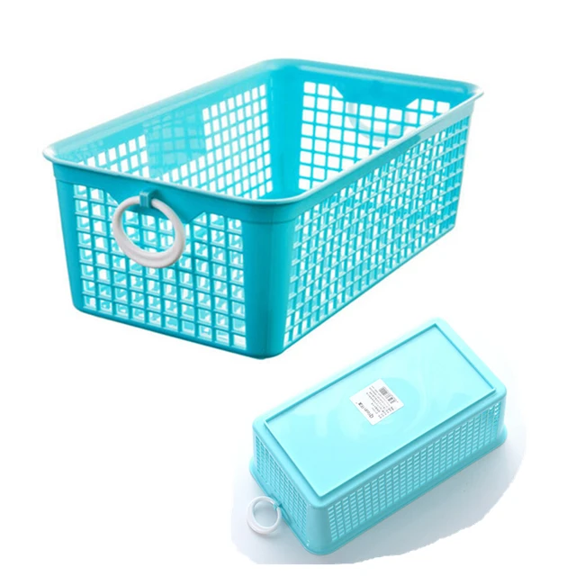 1pc Thicken Kitchen Accessior Sundries Plastic Storage Basket L M S 1pc Thicken Kitchen Accessior Sundries Plastic Storage Basket L M S Size Hollow Laundry Desktop Cabinet