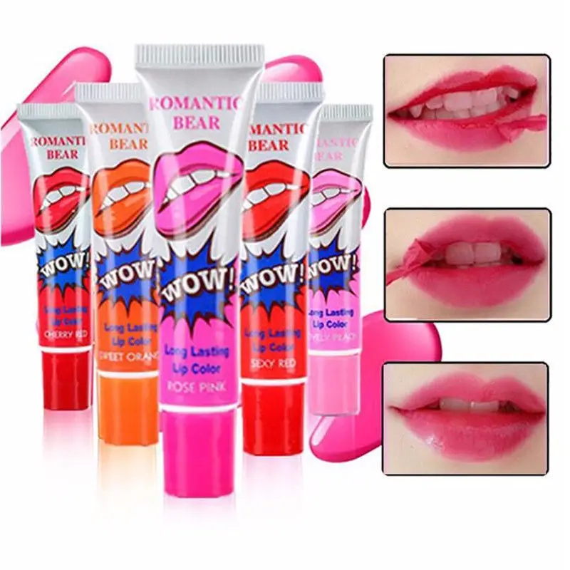 

6 Colors Lip Gloss Waterproof Peel Off Liquid Tint Matte Magic Long Lasting Lipstick rouge a levre mat Makeup brillo labial