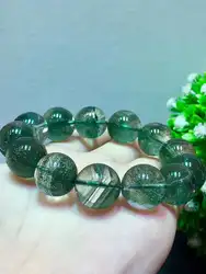 16 мм натуральный Зеленый Фантом кварц призрак хлорит хрустальные прозрачные круглые бусины стрейч для женщин мужчин браслет AAAAA сертификат