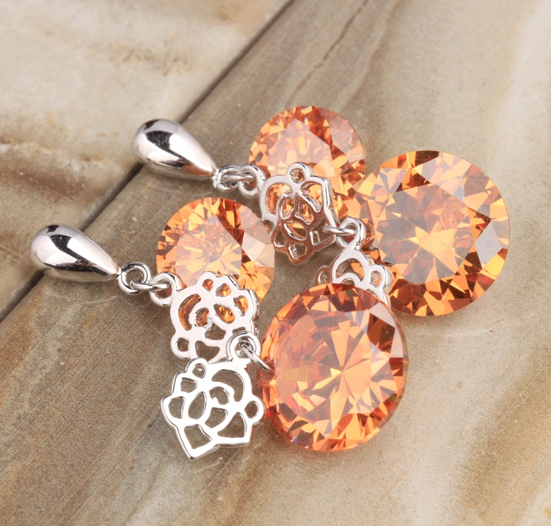 

Admirable Champagne Orange Morganite Multigems 925 Sterling Silver Trendy Drop Dangle Earring S5433
