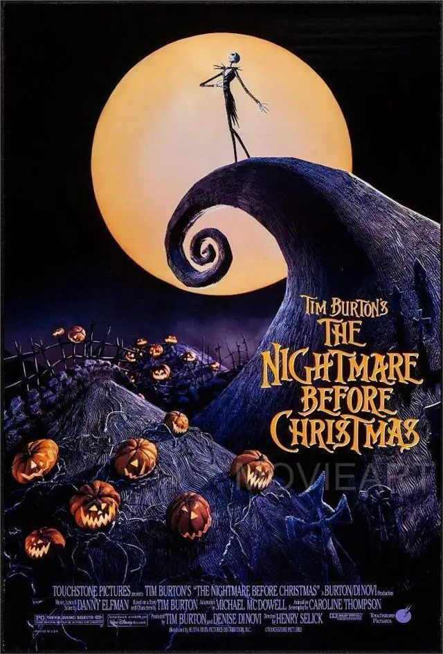 

THE NIGHTMARE BEFORE CHRISTMAS MOVIE SILK POSTER Wall painting 24x36inch