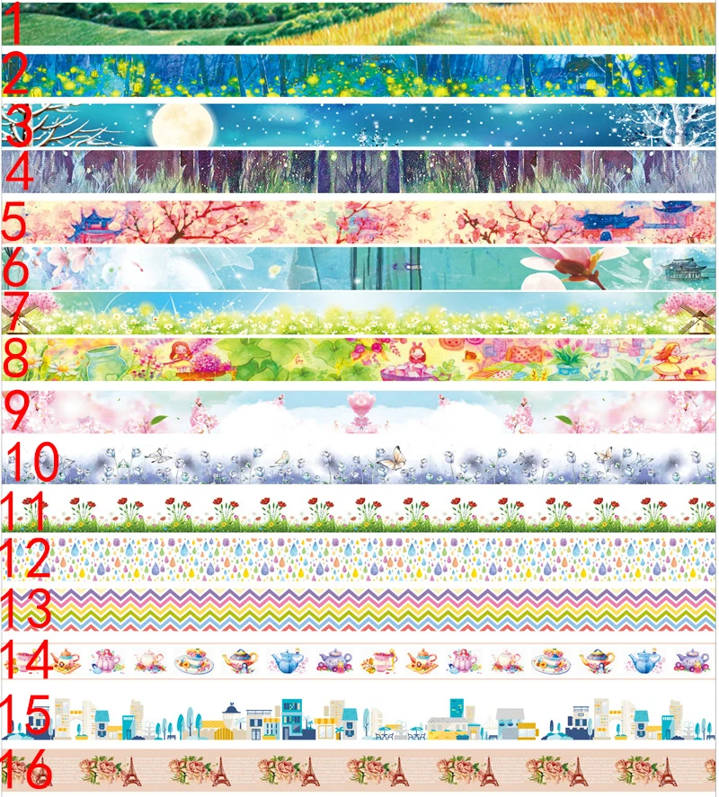 1 шт. 15 мм * 10 м природные пейзажи Kawaii Васи Лента Скрапбукинг маскирующая наклейки