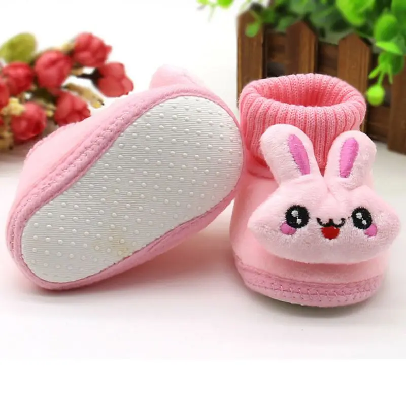 pink cotton print bowknot Cotton shoes Soft bottom baby Girls shoe 3-14 months