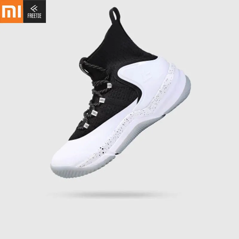  Xiaomi mijia136.03 FREETIE Men hollow basketball shoes flying woven upper heel twist-proof TPU thic