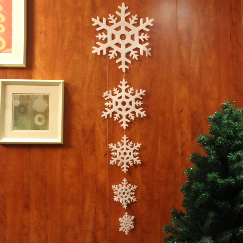 

5Pcs/set Christmas Snowflake Glitter Snow Frozen Party Decorations Snowflakes Christmas Tree Home Window Door Decoration