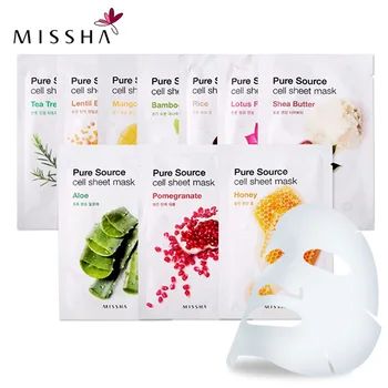 

MISSHA Korean 3 pcs pure source cell sheet mask Anti Wrinkle Anti Aging Whitening Facial mask Skin Care