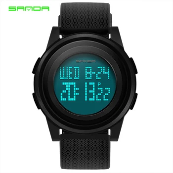 

Men's Watch 2019 Fashion Casual Outdoor Sport Watch Luminous Waterproof Ultra-thin Watches Men PU Strap Digital Wristwatch Men