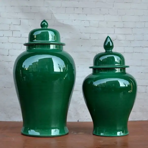 

Free shipping Chinese temple jar vase jingdezhen glazed color storage jar vase high temperature ginger jar home