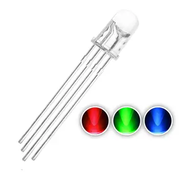 

1000 pcs 5mm RGB LED Diode Lights Tricolor Super Bright Lighting Bulb Lamps Electronics Components Light Emitting Diodes