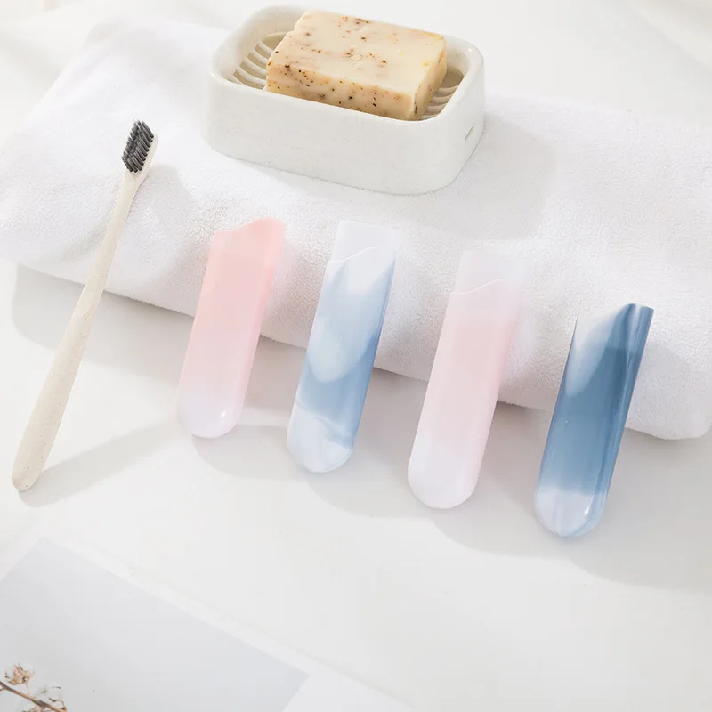 

1pc Portable Travel Camping Toothbrush Long Box Case/ 3Pcs Adults Soft Bristles Dental Care Teeth Cleaning Nano Toothbrush Set