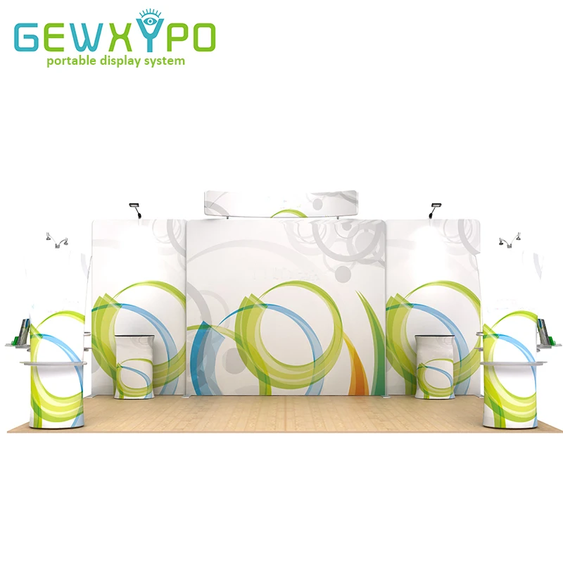 

20ft*10ft Tradeshow Booth Premium Advertising Stretch Fabric Structure With Banner Printing,Portable Exhibition Backwall Display