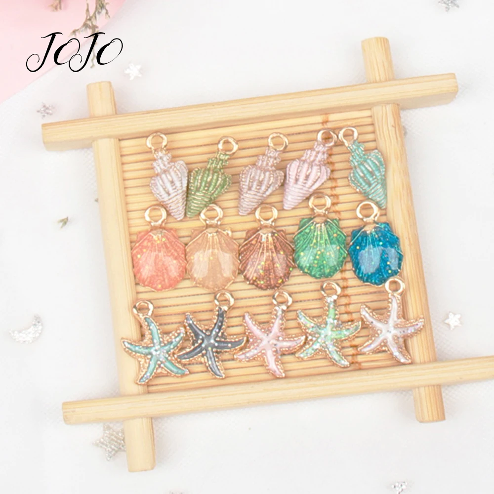 

JOJO BOWS 15pcs DIY Craft Supplies Starfish Alloy Accessories For Pendant Handmade Necklace Material Apparel Bag Stickers Decor
