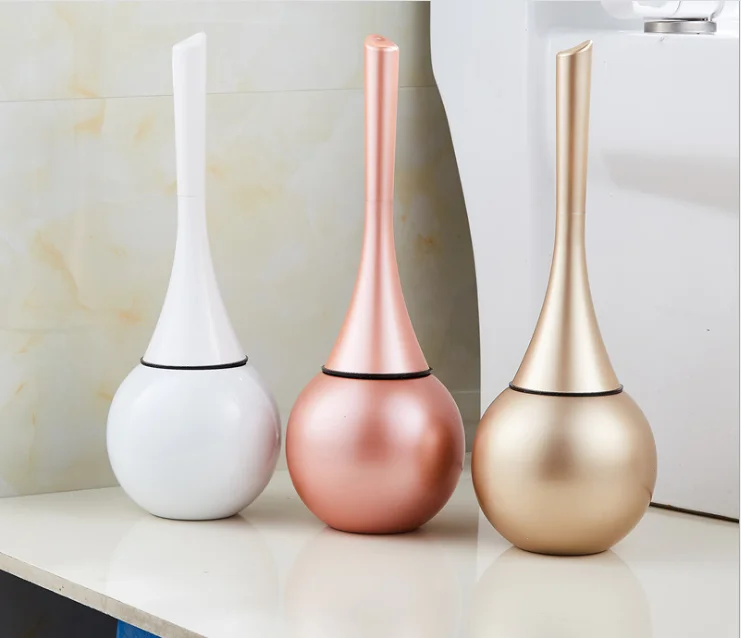 

New Creative ABS Stainless Steel Bathroom Toilet Scrub Cleaning Brush Holder Set Clean Toilet Brush Bathroom Accessories L356