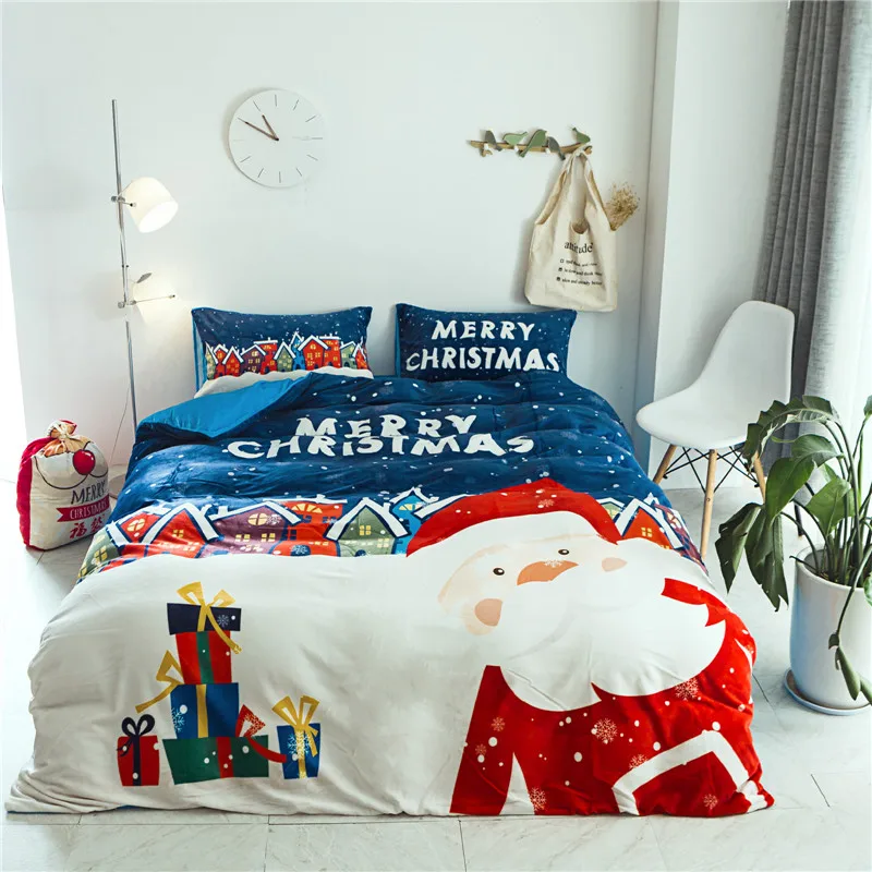 New Santa Claus bedding sets Christmas bed set twin queen size Crystal