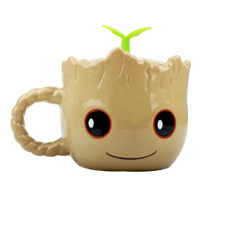 

300ML Avengers ceramic coffee mugs cute model toy cups and mugs with cover creative drinkware