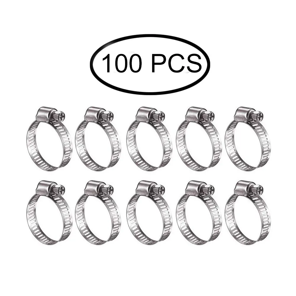 

Hose Clamp Stainless Steel Adjustable 13-19mm Range Worm Gear Hose Clamp Water Pipe Clamps #1