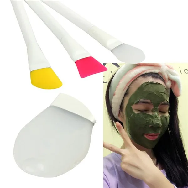 3 Pcs Facial Mask Brush Set Plastic Handle Cosmetic Tools Soft Fiber