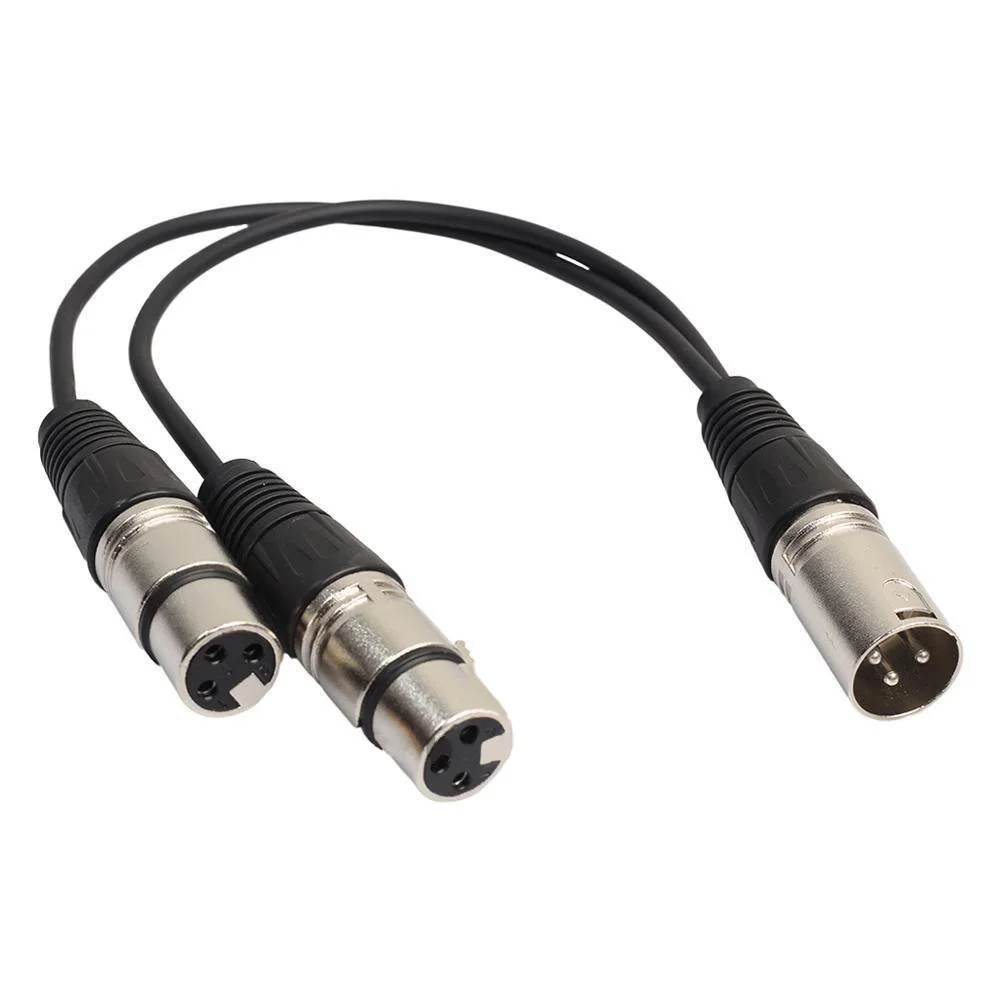 

XLR 3 Pin Splitter Y-Adapter Male to 2 Female DMX Cable for Microphone JFlyer