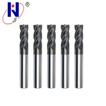 JF GES 5*13*5*50*4T Solid carbide 4 flute flattened end mills with straight shank milling cutter HRC70 PT Coated d10 75 15 2t high hardness cermet milling cutter machining cast iron and stainless steel 2 flute end mills straight shank tools