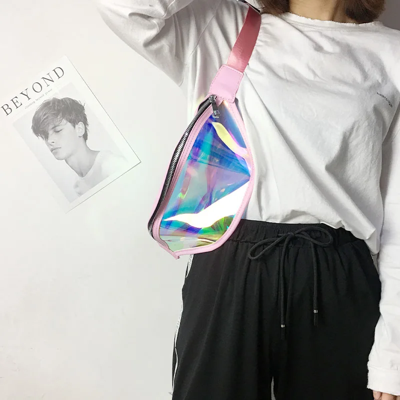 

Banana women Bags Waist bag Unisex transparent plastic beach bag PVC clear For Phone Female Belt Coin Wallet Purse sac a main