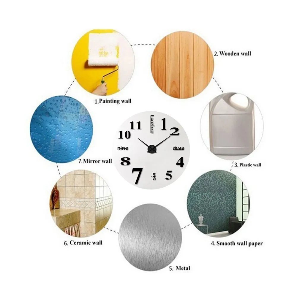 Акриловые современные DIY настенные часы 3D зеркальная поверхность наклейка для домашнего офиса Декор большие декоративные настенные часы настенный подарок# O
