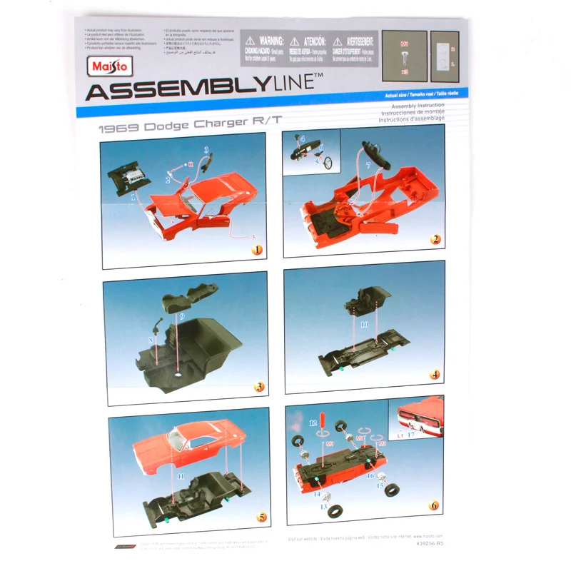 Tanie Maisto 124 1969 dodge charger R T montaż DIY model odlewu samochodzik nowy w pudełku darmowa wysyłka 39256