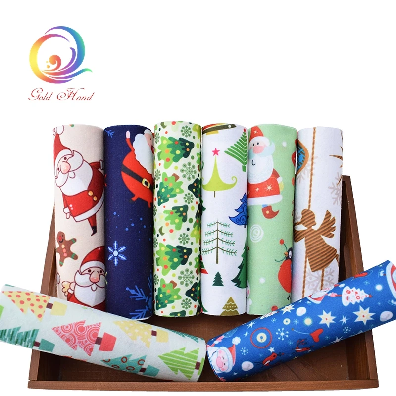 

Haisen,8pcs Printed NonWoven Christmas Felt Fabric/Polyester Soft Felt Of Home Decoration/For Sewing Dolls Crafts 19cmx28cm