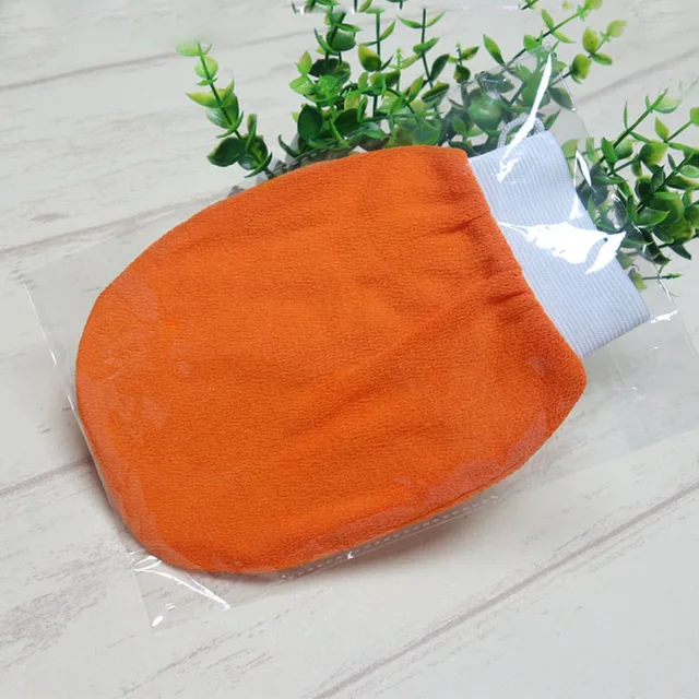 Best Offers 100pcs/lot Orange color morocco hammam scrub mitt magic peeling Black glove exfoliating tan removal mitt(normal coarse feeling)