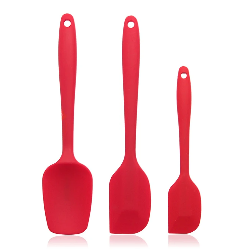

3pc/set Silicone Spatula Set Heat Resistant 450F Pastry Butter Cream Spatulas Baking Spoon Non-Stick Batter Scraper Baking Tools