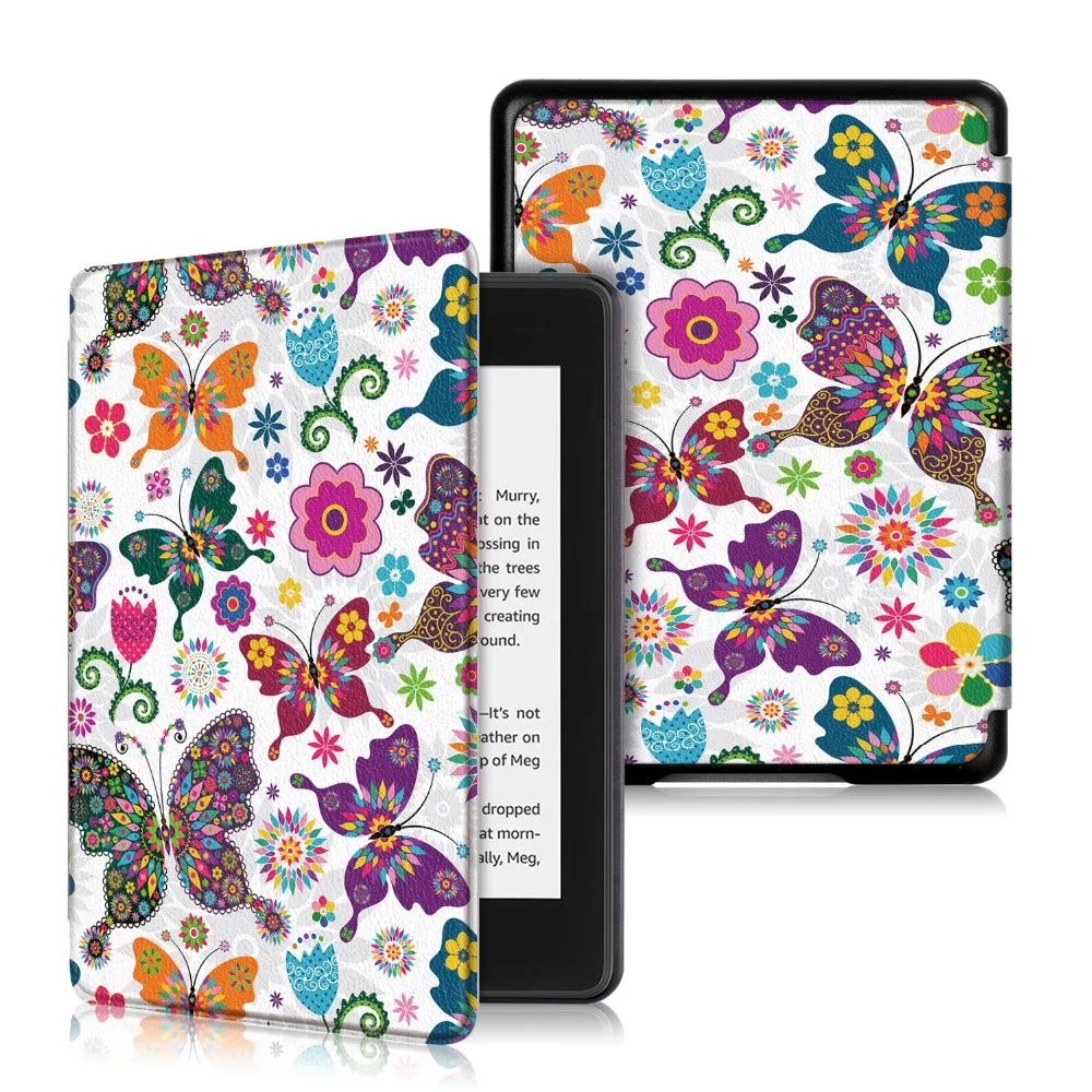 Kindle Paperwhite чехол с принтом из искусственной кожи Smart Cover для Funda Kindle Paperwhite 4 чехол с функцией автоматического пробуждения/сна