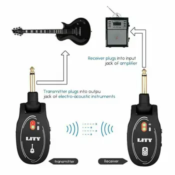 

2.4G Portable Wireless Guitar Bass System Transmitter and Receiver 50M Range Guitar Bass System Tool Parts