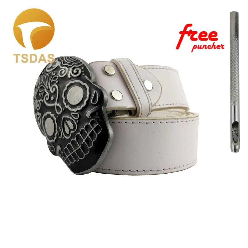 

Mexican Katrina Skull Belt Buckle Suitable For 4cm Width Belt, Metal Belt Buckle Men Jeans accessories