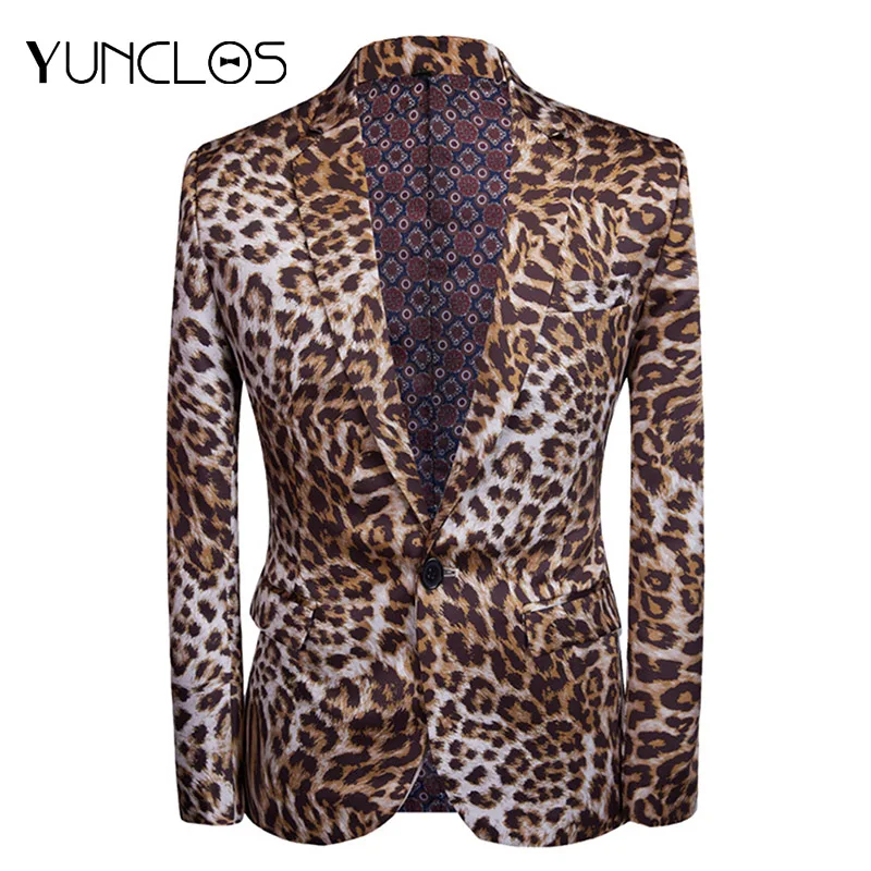 YUNCLOS Luipaard Mannen Slim Fit Blazer Fashion Wedding Party Suit Jassen Heren Elegante Blazer Jassen blazer masculino YUNCLOS Luipaard Mannen Slim Fit Blazer Fashion Wedding Party Suit Jassen Heren Elegante Blazer Jassen blazer masculino