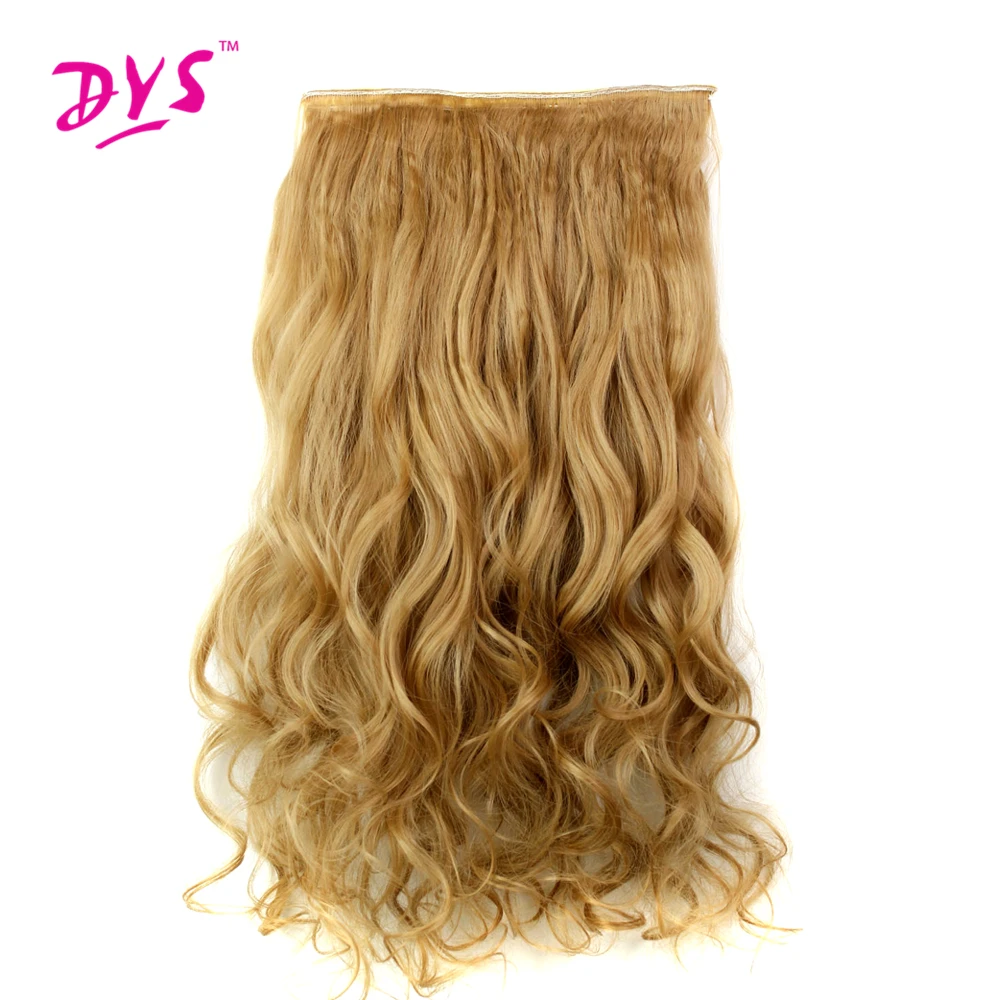 Deyngs 60CM One Piece 5 Clips in Hair Extensions For Women 34 Full Head Long Wavy16 Colors High Temperature Synthetic Fiber