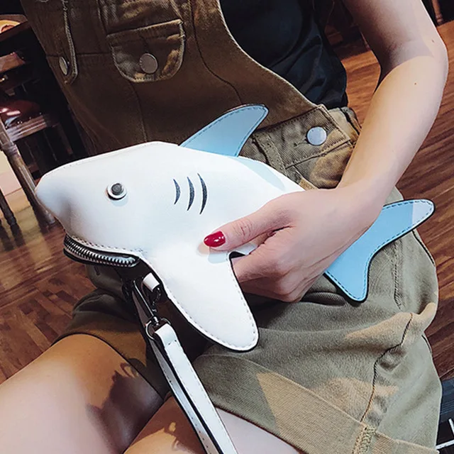 

Creative Cartoon Handbags Flap 3D Funny Shark Animal Small Messenger Bag Panelled Women Shoulder Crossbody Bags Girl Gift WBS605