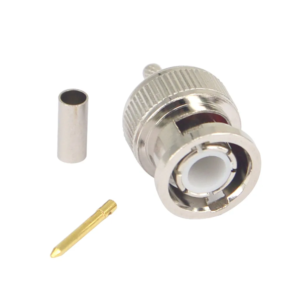 BNC штекер RF разъем обжимной для RG174 RG316 LMR100 кабель|connector brass|connector crimpconnector plug |
