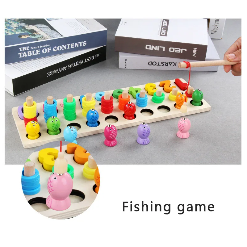 Wooden Montessori Materials Learning To Count Numbers Matching Digital Shape Match Early Education Teaching Math Toys