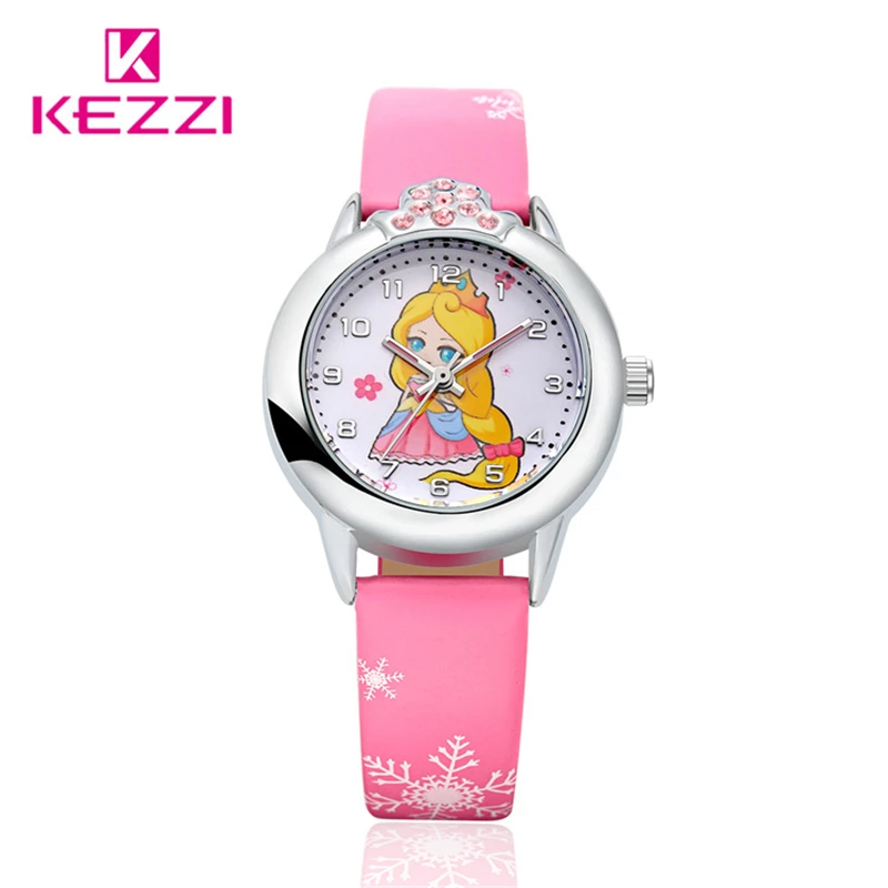 Kezzi Brand Cheap Kids Children Watches Girls Cute Cartoon Princess