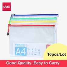 10pcs/lot Zipper File Bags A4/A5/A6 Clear Pocket Folders Mesh Water-resistant Pvc Storage Bags Organizer for Papers,Document