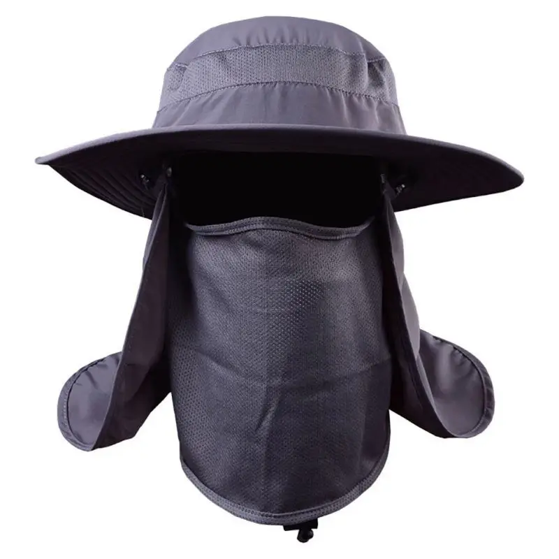 

2017 NEW Unisex Outdoor Fishing Hat Quick Dry Hiking Hat UV Protection Wind Proof Face Neck Flap Sun Cap Hats
